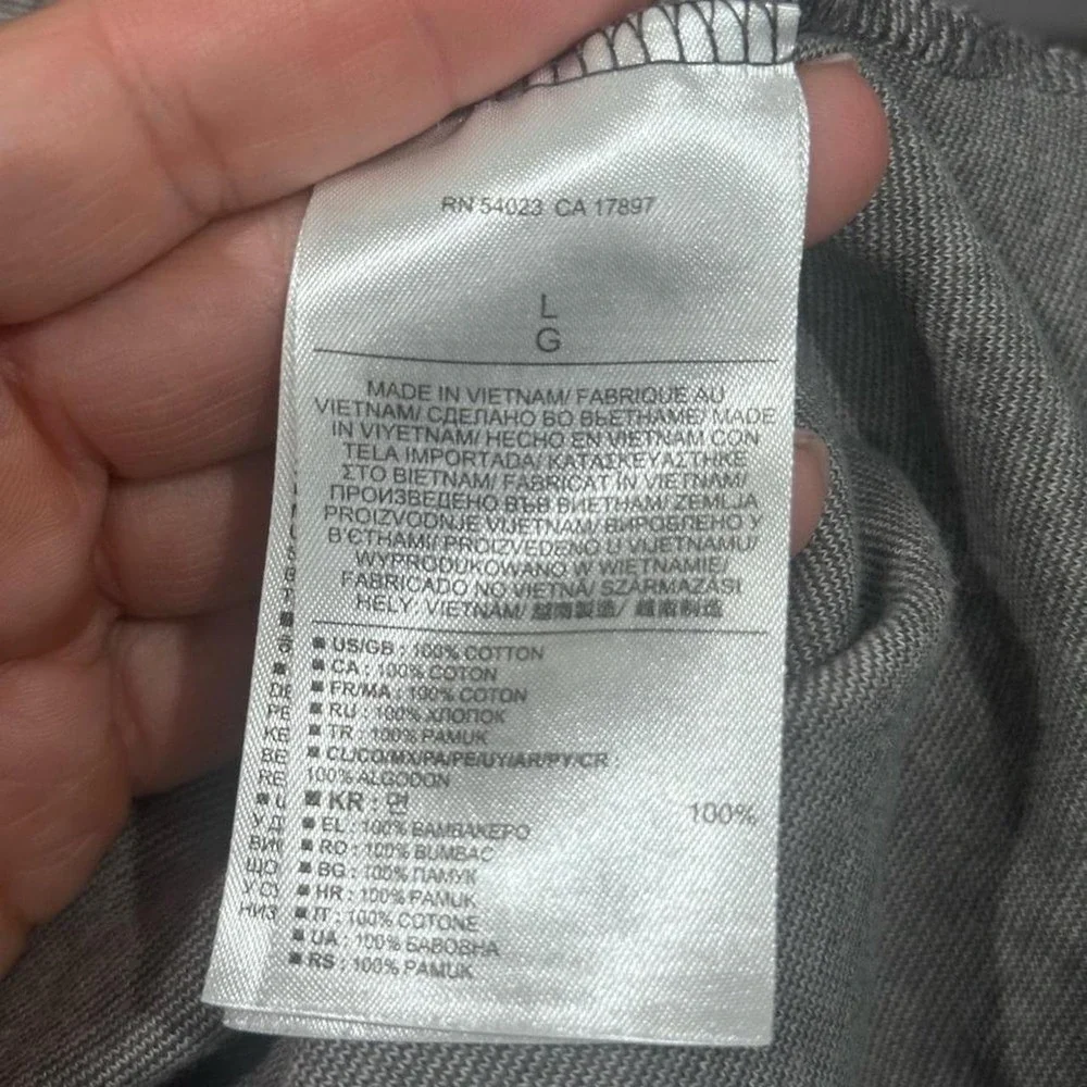 Banana Republic Men's Charcoal Button-Up Hooded Shirt Large